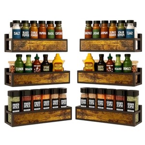 Estante Industrial para Especias de Madera de Pino al por Mayor |   Organizador de Cocina Rústico - Product Image 2