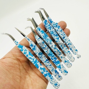 Professional New Fancy Design Custom Style <b>Eyelash</b> <b>Extension</b> Tweezers Silver Tip Custom Logo Sustainable <b>Mink</b> Stainless Steel - Product Image 1