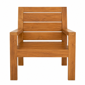 Chaise de jardin extérieure moderne en teck massif, design scandinave, écologique, confortable, imperméable, résistante aux intempéries, pour resort et patio - Product Image 1