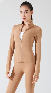 New Autumn and Winter Velvet Yoga Clothes, Sports Tops, Tight Fitting Waist Yoga <b>Jackets</b>, Warm Zippered Fitness Clothes - Product Image 2