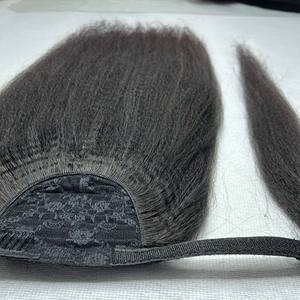 Precio al por mayor, cola de caballo, cutícula virgen alineada, trama de cabello humano, Color Natural negro, grado 1B 10A - Product Image 1