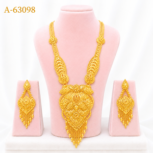 MOLL JEWELLERS Elegante Conjunto de Collar y Pendientes Largos con Borlas para Mujer, Chapado en Oro, Aleación de Zinc, Estilo Étnico, A-63093 - Product Image 5