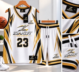 Venta al por Mayor Directa de ZIAKOT INDUSTRY, Jersey de Baloncesto Retro Auténtico Personalizado en Blanco y Rojo Real - Product Image 2