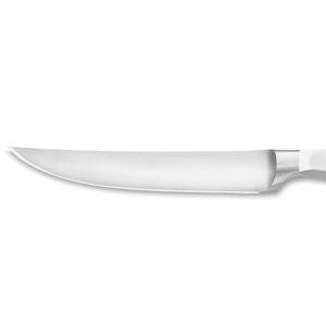 Couteaux à steak de qualité restaurant avec lame incurvée en acier inoxydable poli et manche noir pour une découpe précise du bœuf et des steaks - Product Image 5