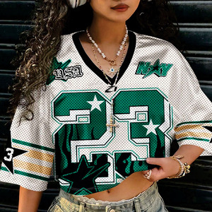Tonton Sports Custom Quick Dry v Neck Print Retro Jersey Football Oversized Boxy T-shirt Men Basketball Crop Mesh <b>Soccer</b> Jersey - Product Image 4