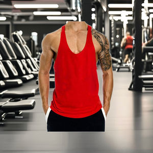 Summer Casual Fitness Workout Vest Tops Tricoté Summer Gyms Singlet avec Bouton Décoration - Product Image 1