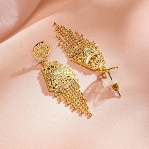 Parure Collier et Boucles d'Oreilles en Alliage Plaqué Or pour Femme, Style Vintage avec Pompon, Bijoux de Mariage, Strass en Cristal, Imitation Perle, Rani Haar - Product Image 4