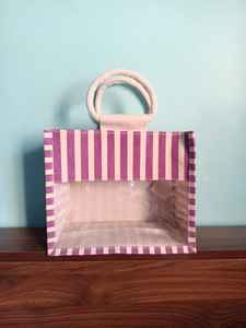 Sacs de rangement miniatures classiques et polyvalents pour le bureau et la maison, en 4 couleurs différentes, avec un compartiment transparent en plastique écologique. - Product Image 4