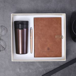 Customizable Corporate Business Leather Notebook Coffee Cups Set Wholesale Promotional Luxury A5 Journal Gift <b>Box</b> With Pen - Product Image 4