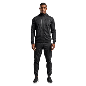 Men <b>Techwear</b> Performance Quick Dry Lightweight Hooded Full Zip <b>Jacket</b> Jogger Set 100% Polyester - Product Image 4