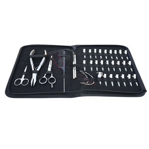Kit d'outils pour extensions capillaires argentées avec pince à micro-perles plates, ciseaux de barbier, peigne à queue et accessoires de sectionnement - Product Image 6