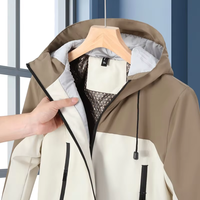 Veste coupe-vent à capuche pour homme, colorée, imperméable, zippée, sportive, printemps