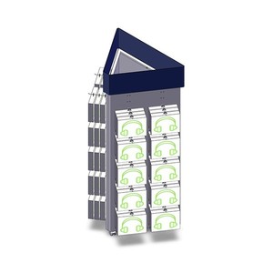 Expositor vertical de suelo para auriculares, de metal ligero, de 3 lados, independiente - Product Image 1