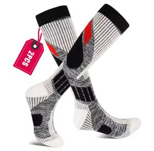 <b>Men's</b> Athletic <b>Socks</b> Solid Knitted Cotton Anti-slip Thick Breathable <b>Sports</b> Cushioned Summer Knee <b>Socks</b> 2Pcs - Product Image 1