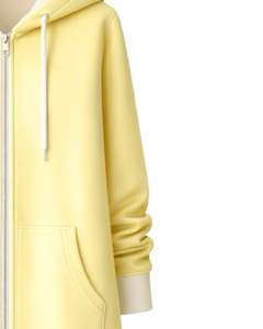 Sudadera con capucha larga amarilla suave para mujer, abrigo de invierno de forro polar con bolsillos canguro, ropa casual cálida, fabricación OEM personalizada - Product Image 5