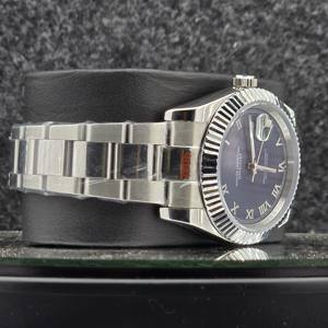 Luxury 41mm Men's Watch Stainless Steel <b>Automatic</b> Mechanical Style Blue Dial Roman Numerals BraceletBusiness <b>Wristwatch</b> - Product Image 2