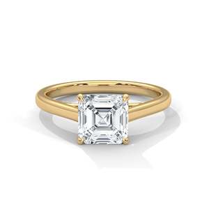 Bague de fiançailles solitaire taille coussin de 0,90 carat en or rose 14 carats, or jaune ou or blanc - Product Image 1