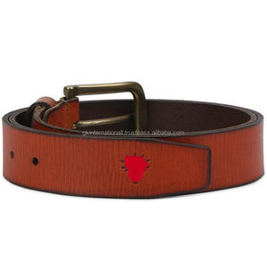 Wholesale Supply <b>Leather</b> <b>Belts</b> & Accessories <b>Tan</b> Genuine <b>Leather</b> Casual <b>Belt</b> <b>for</b> Unisex With Solid Brass Pin Buckle All Sizes - Product Image 1