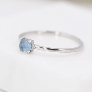 แหวนพลอยอะความารีนแท้ในตัวเรือนเงินแท้ แหวนพลอยอะความารีนธรรมชาติ แหวนประจำเดือนมีนาคม - Product Image 5