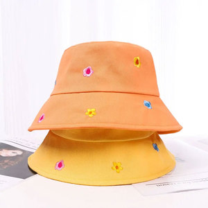 Unisex Floral Embroidery Bucket <b>Hat</b> Cotton Canvas Casual Wear Spring Summer 56-58CM Adult Cotton <b>Hats</b> - Product Image 2
