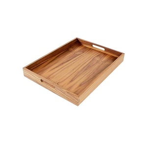 Bandeja de Servir Ovalada Moderna de Madera Maciza con Asa, Grano de Madera Natural, Ecológica, Segura para Alimentos, para Uso en el Hogar, Restaurantes y Hoteles - Product Image 3