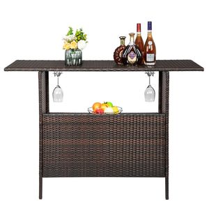 Tavolo da Bar Moderno in Legno Marrone e Acciaio Sfumato per Casa, Hotel, Ristorante ed Eventi - Product Image 4