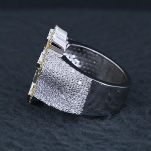 Iced Out <b>Cross</b> Moissanite <b>Ring</b> 925 Sterling <b>Silver</b> Rhodium Plated Pave Set Hip Hop Statement Band - Product Image 6