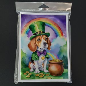 Whimsical St Patrick's Day Beagle <b>Greeting</b> <b>Cards</b> Pack of 8 A7 Size 5x7 Blank <b>Note</b> <b>Cards</b> with Envelopes - Product Image 3