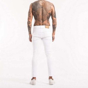 Jeans Clásicos Blancos de Mezclilla Cruda para Hombre, Corte Recto, Algodón, Pedidos al por Mayor OEM, Jeans de Mezclilla Cruda Premium para Hombre - Product Image 6