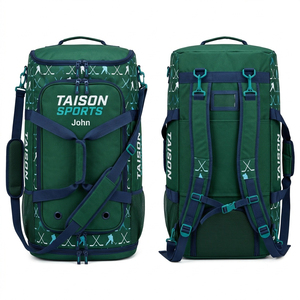 Bolsa de Hockey sobre Hielo TAISON SPORTS Resistente, de Oxford 600D y PU, 30-40L, con Logotipo Personalizado, Impresión por Transferencia de Calor, Verde Marino, Multipanel, Deportiva - Product Image 1