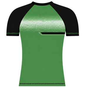 Camiseta Deportiva Raglán Verde y Negra de Manga Corta con Cuello Redondo, Transpirable, para Entrenamiento Atlético, Uniforme de Equipo, Ropa Deportiva de Alto Rendimiento - Product Image 2