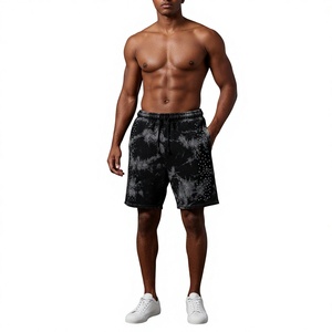 Men's <b>Tie</b> Dye 100% <b>Polyester</b> Front Logo Digital Printing Canvas Shorts Mid Waist Drawstring Casual Breathable - Product Image 5