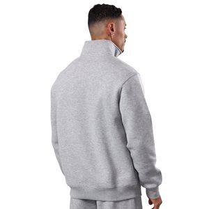 Sweat-shirt à col montant zippé gris clair pour homme, pull décontracté en polaire, vêtement streetwear d'hiver - Product Image 2