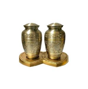 Stone Pattern Metal Cremation Urn <b>Ashes</b> Memorial <b>Keepsake</b> Vessel Adult Burial Remembrance Container - Product Image 5