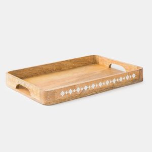 Plateau de service en bois moderne et minimaliste pour une décoration élégante de la maison, l'organisation de la table basse et l'accueil des invités - Product Image 2
