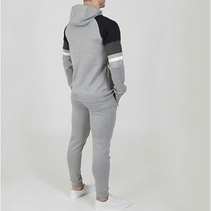 Chándal con Capucha para Hombre, Color Gris con Bloques de Color, Cierre Completo, Ropa Deportiva Informal, Corte Regular, Bolsillos Laterales, para Otoño - Product Image 3