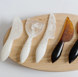 Large Resin <b>Cheese</b> <b>Knife</b> & Butter Spreader <b>Set</b> with Swirl Pattern Vibrant Homewares-Handheld Eco-Friendly Dishwasher Safe - Product Image 6