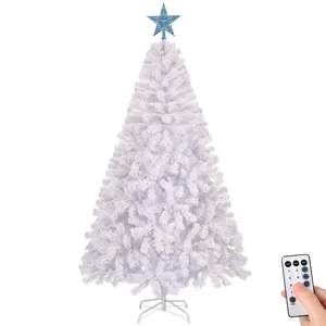 Árbol de Navidad Artificial Blanco Preiluminado de 1.8 m con 300 Luces Frías de Color Rosa Cálido y Adorno de Estrella - Product Image 5