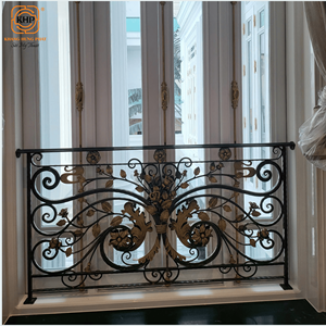 Rampe d'escalier moderne en fer forgé KHP pour balcon, usage intérieur, main courante en métal noir de haute qualité traité thermiquement, DIY, résistant à la rouille - Product Image 3