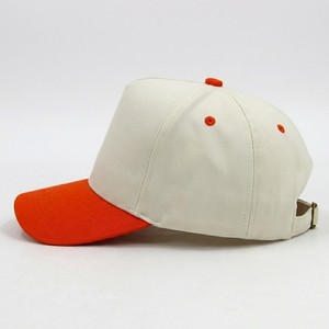 Casquette de baseball unisexe bicolore crème et orange, ajustable, en sergé de coton, 6 panneaux, visière incurvée, casquette de sport décontractée, logo personnalisé - Product Image 6