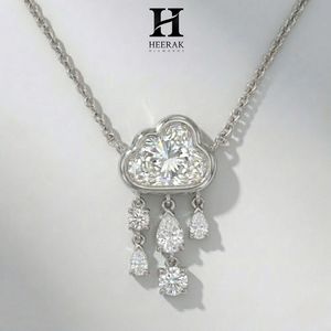 Collier pendentif fantaisie nuage et goutte de pluie en diamant plaqué or 14 carats, pendentif ludique pour femme, bijoux de mode - Product Image 3