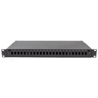 Kotak Distribusi ODF Serat Optik DAMU 19 Inch Rack Mount 12C-24C dengan Adaptor SC/LC/ST/FC, Baja Anti Karat, untuk Pusat Data Telekomunikasi FTTX