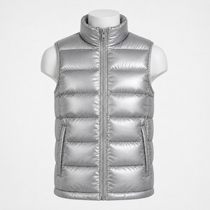 Mens 2026 Shiny Bubble <b>Puffer</b> <b>Vest</b> Custom Logo Waterproof Sleeveless Winter Jacket Breathable Lightweight OEM <b>Puffer</b> <b>Vest</b> - Product Image 1