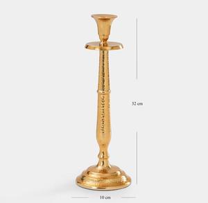 <b>Brass</b> <b>Candlestick</b> Holder Gold Metal Pillar Stand Handmade Durable Home Decoration - Product Image 3