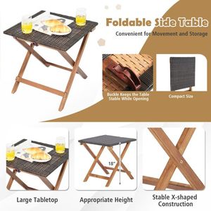 Juego de mesa de tumbona de patio de 2 piezas con respaldo ajustable de 4 niveles para relajación al aire libre - Product Image 2