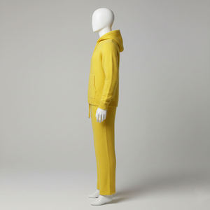Conjunto de Ropa de Casa Personalizada para Hombre de Mohair: Sudadera Suave y Afelpada con Capucha y Pantalones de Chándal Tejidos Acampanados - Product Image 2