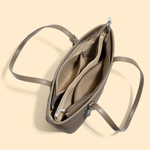 Sacs à main en cuir véritable de haute qualité pour femmes, sacs à main simples à grande capacité, vente en gros pour filles, logo personnalisé en couleur, OEM - Product Image 5