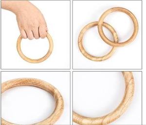 Poignées de sac en bois rondes, cadre en bois pour sac, faites à la main, colorées, fabriquées en Inde - Product Image 4