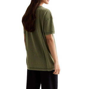 T-shirt léger à manches courtes délavé à l'acide pour femme, respirant, en coton de haute qualité, meilleur matériau, style hip-hop décontracté - Product Image 3