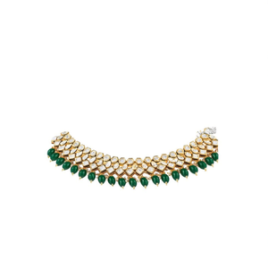 Ensemble de collier plaqué or 24 carats avec pierres Kundan et perles NS615 VERT pour occasions de mariage et bijoux raffinés - Product Image 2